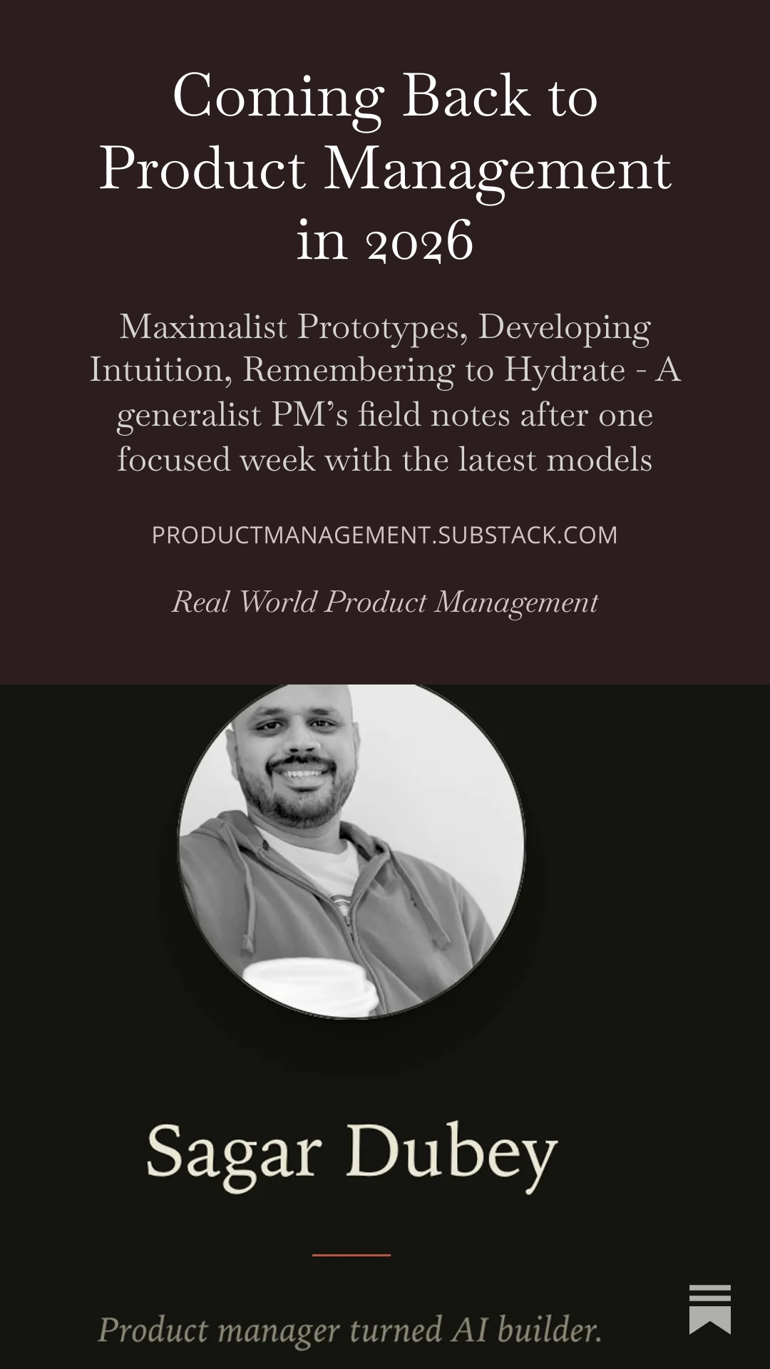 Coming Back to Product Management in 2026 — essay cover